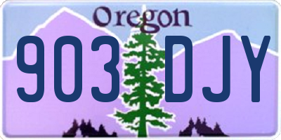 OR license plate 903DJY