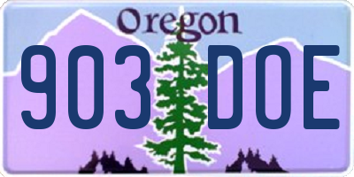 OR license plate 903DOE