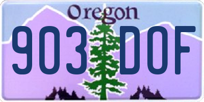 OR license plate 903DOF