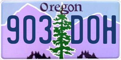 OR license plate 903DOH