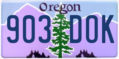 OR license plate 903DOK