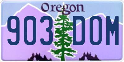 OR license plate 903DOM