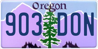 OR license plate 903DON