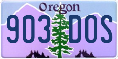 OR license plate 903DOS