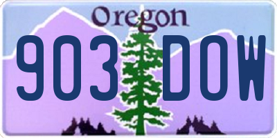 OR license plate 903DOW
