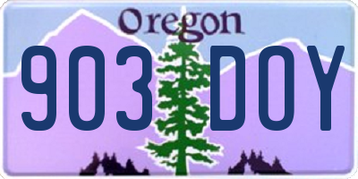 OR license plate 903DOY