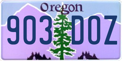 OR license plate 903DOZ