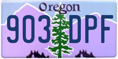 OR license plate 903DPF