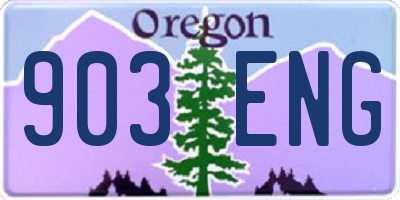 OR license plate 903ENG