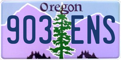 OR license plate 903ENS