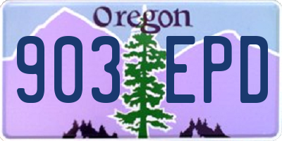 OR license plate 903EPD