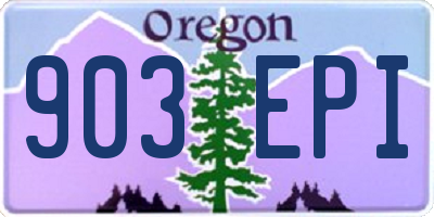 OR license plate 903EPI