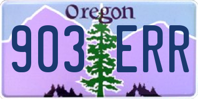 OR license plate 903ERR