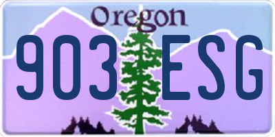 OR license plate 903ESG