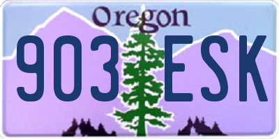 OR license plate 903ESK