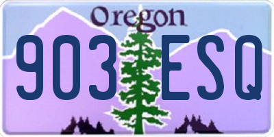 OR license plate 903ESQ