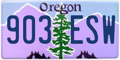 OR license plate 903ESW