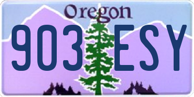 OR license plate 903ESY