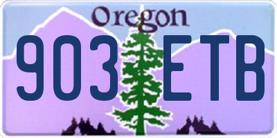 OR license plate 903ETB