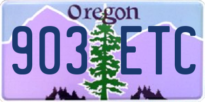OR license plate 903ETC