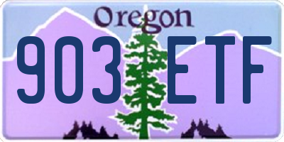 OR license plate 903ETF