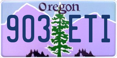 OR license plate 903ETI