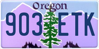 OR license plate 903ETK