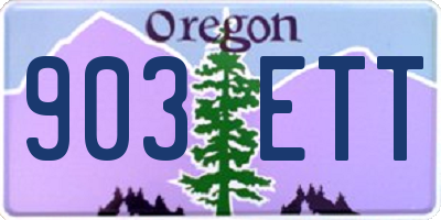 OR license plate 903ETT