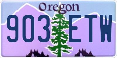 OR license plate 903ETW