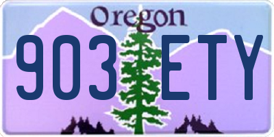 OR license plate 903ETY