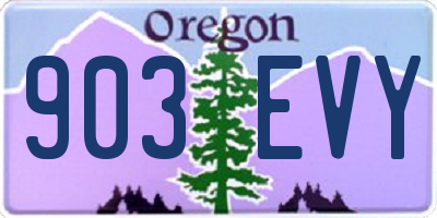 OR license plate 903EVY