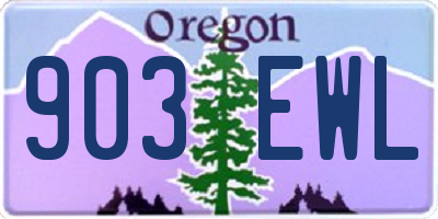 OR license plate 903EWL