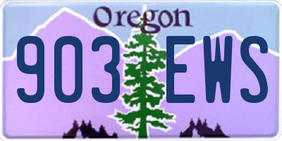 OR license plate 903EWS