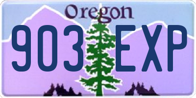 OR license plate 903EXP