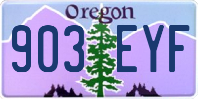 OR license plate 903EYF