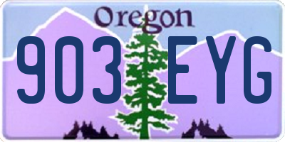 OR license plate 903EYG