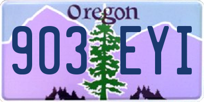 OR license plate 903EYI