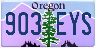 OR license plate 903EYS