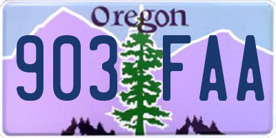 OR license plate 903FAA