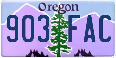 OR license plate 903FAC