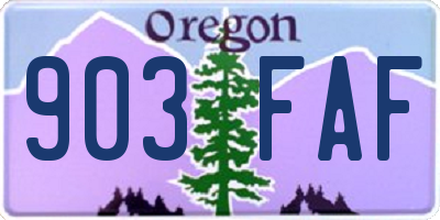 OR license plate 903FAF