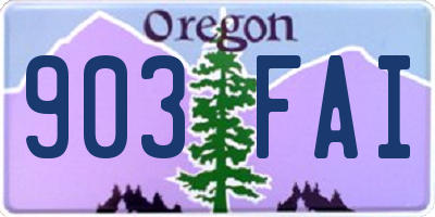 OR license plate 903FAI