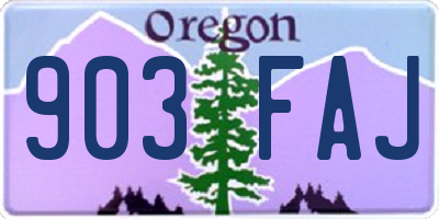 OR license plate 903FAJ