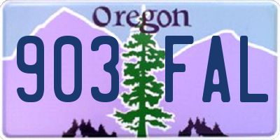 OR license plate 903FAL