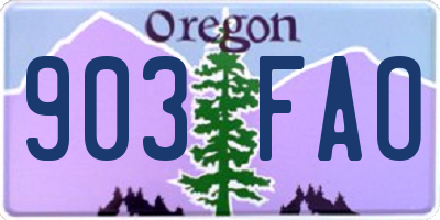 OR license plate 903FAO