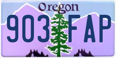 OR license plate 903FAP