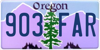OR license plate 903FAR