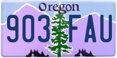OR license plate 903FAU