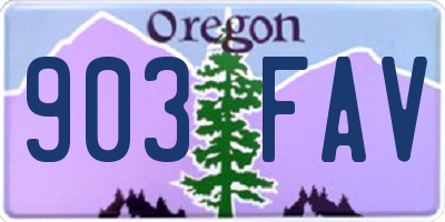 OR license plate 903FAV