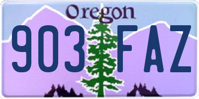 OR license plate 903FAZ